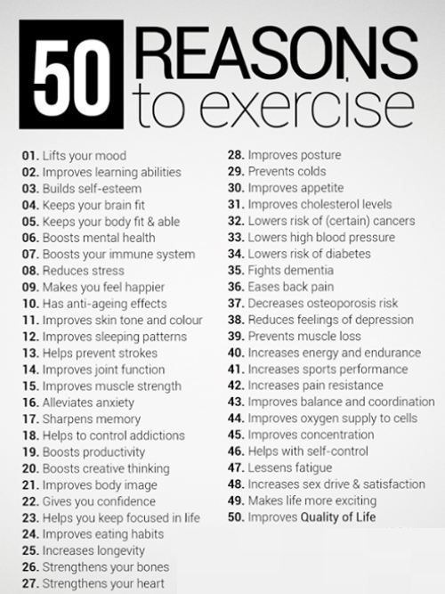 50 Reasons to Exercise - InspireMyWorkout
